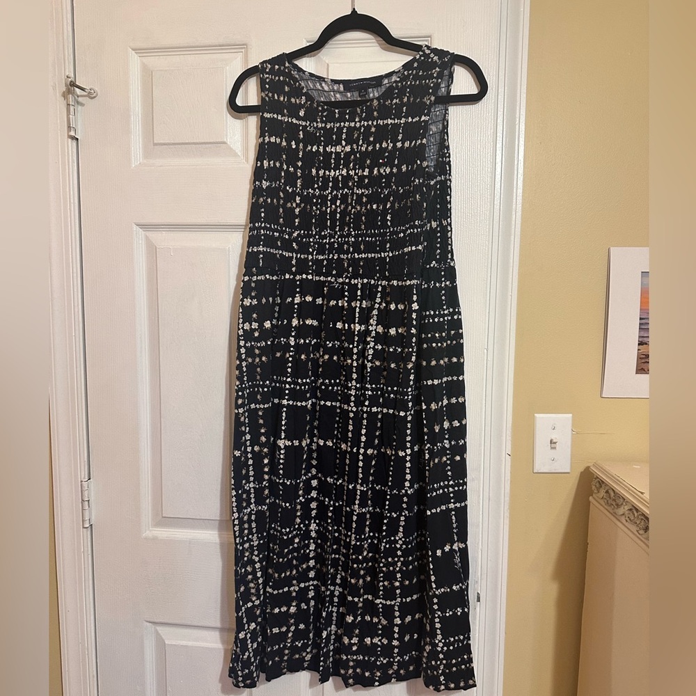 Tommy Hilfiger Navy Floral Midi Dress